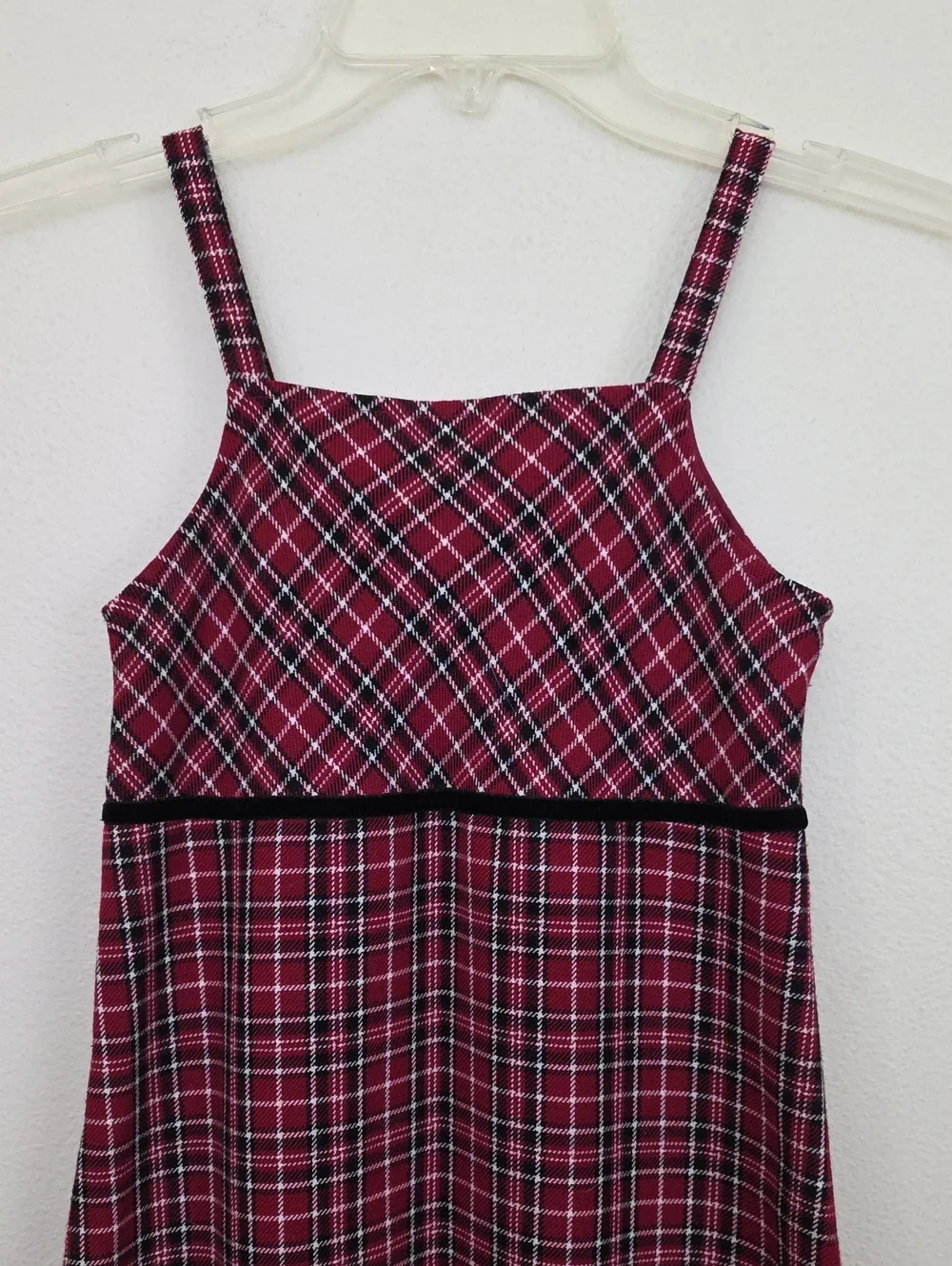 Gymboree Red Black & White Plaid Jumper Dress Girls 7
